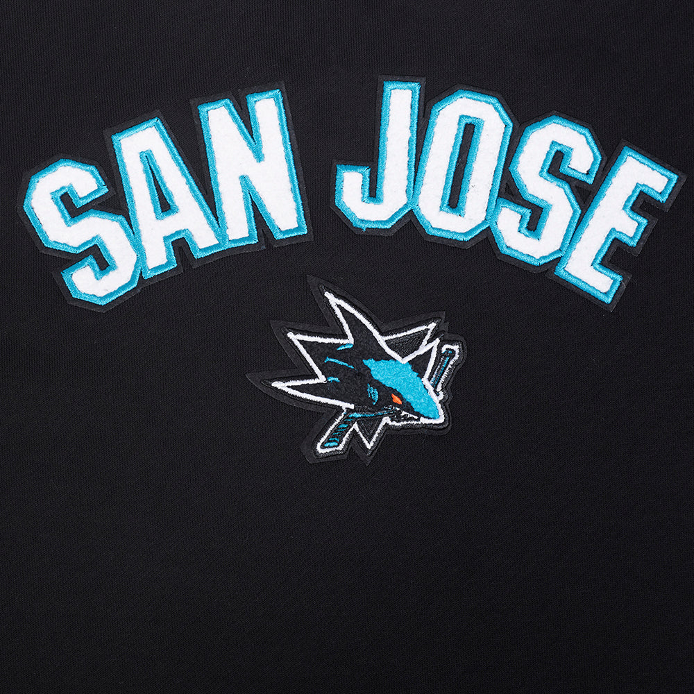 NHL SAN JOSE SHARKS CLASSIC WOMEN'S FLC CREWNECK (BLACK) - Image 7