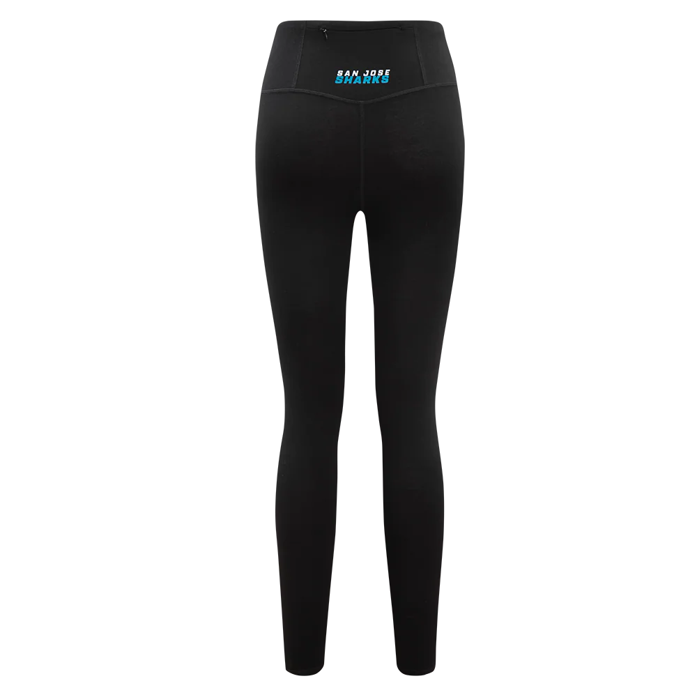 NHL SAN JOSE SHARKS CLASSIC WOMEN'S HW JERSEY LEGGING (BLACK) - Image 4
