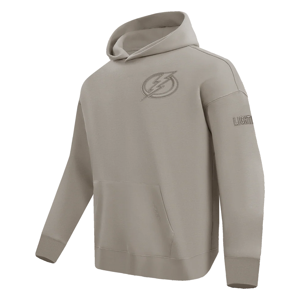 NHL TAMPA BAY LIGHTNING NEUTRAL MEN'S DROP SHOULDER PULLOVER HOODIE (TAUPE) - Image 2