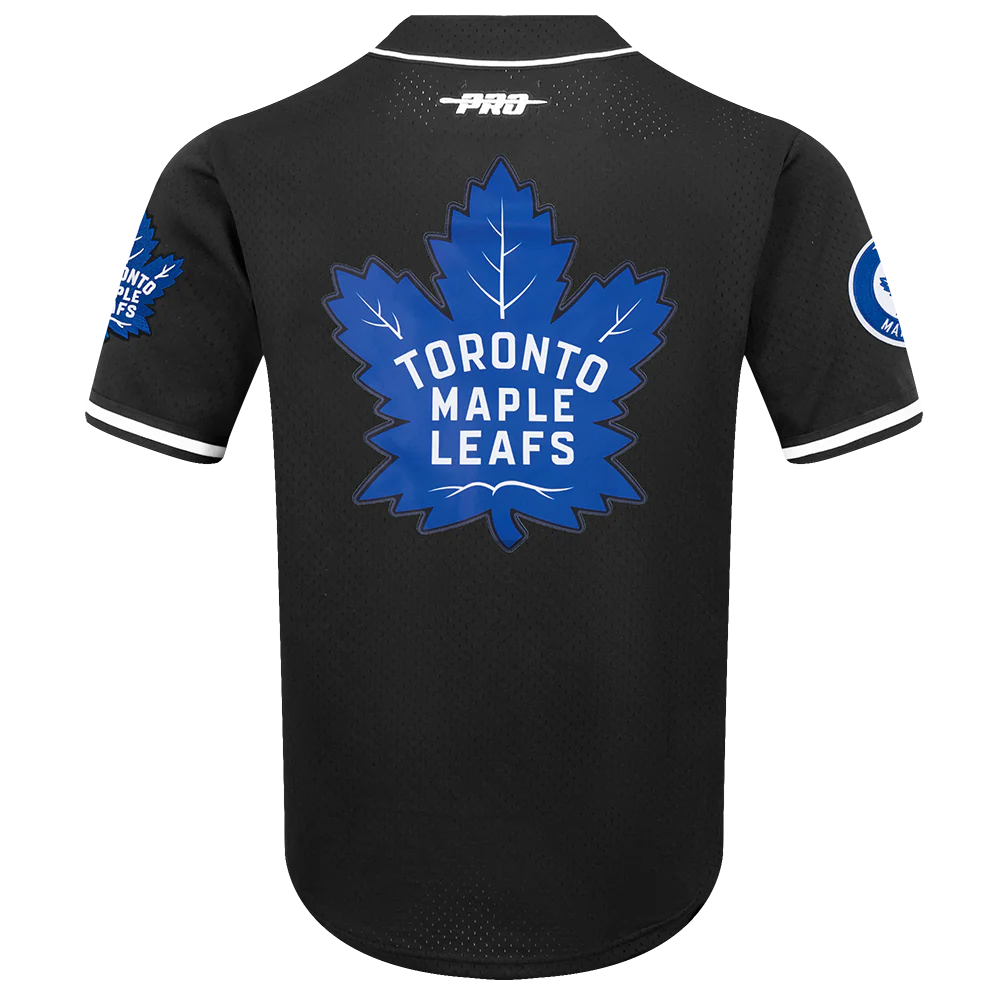 NHL TORONTO MAPLE LEAFS CLASSIC MESH MEN'S BUTTON DOWN SHIRT (BLACK) - Image 3