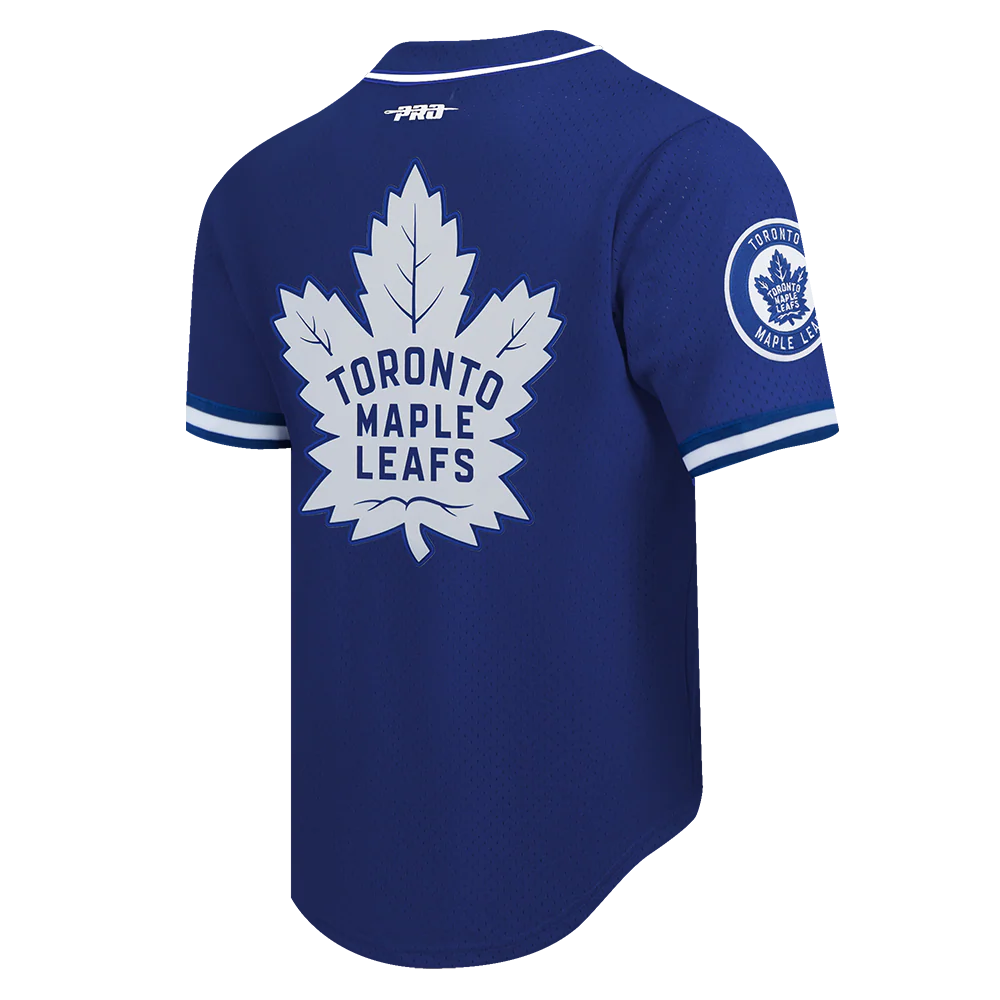 NHL TORONTO MAPLE LEAFS CLASSIC MESH MEN'S BUTTON DOWN SHIRT (DODGER BLUE) - Image 4