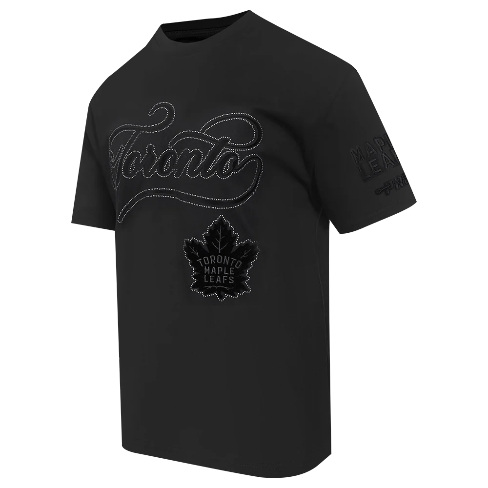 NHL TORONTO MAPLE LEAFS BLACKOUT MEN'S CJ DROP SHOULDER TEE (BLACK) - Image 3