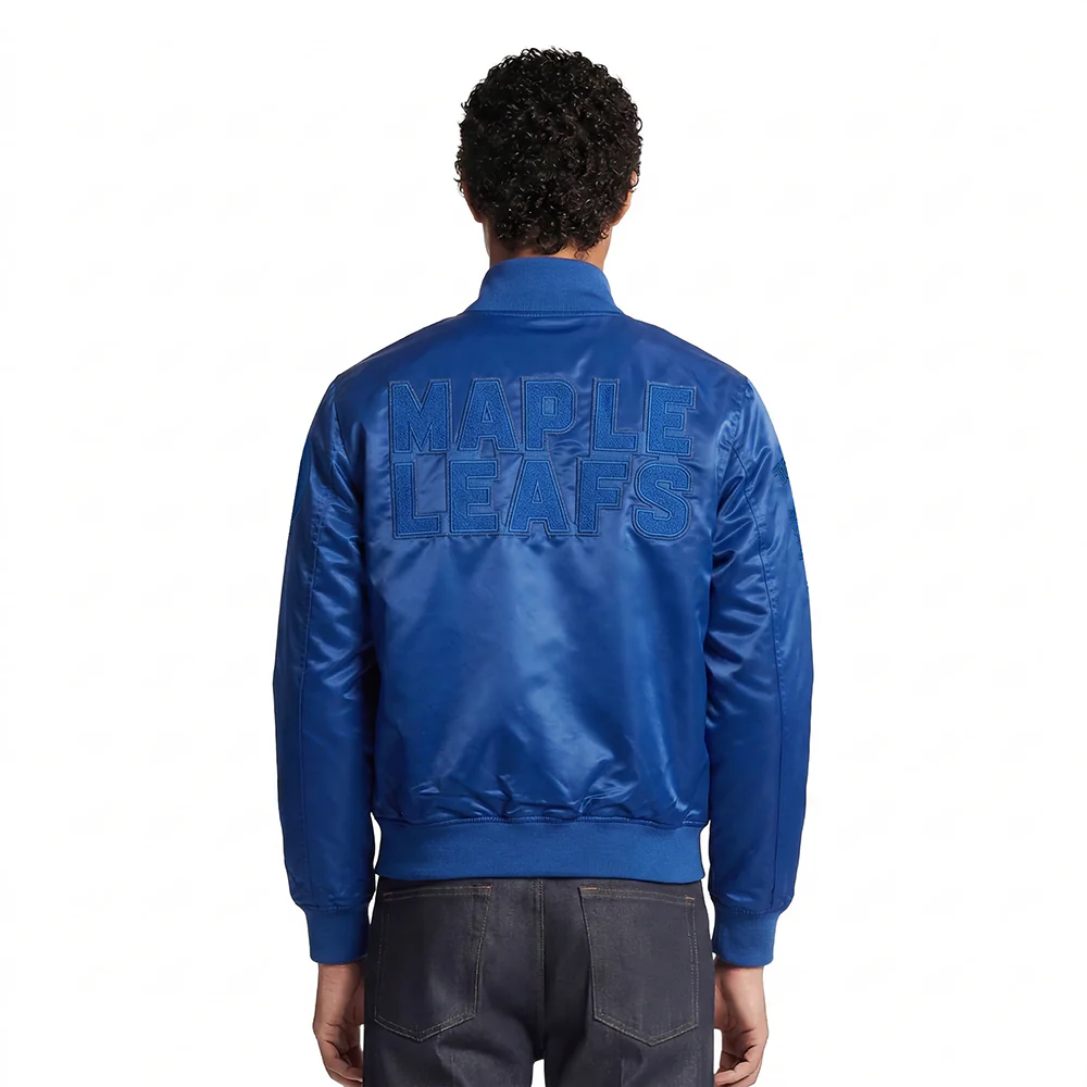 NHL TORONTO MAPLE LEAFS TRIPLE TONAL SATIN JACKET (DODGER BLUE) - Image 2