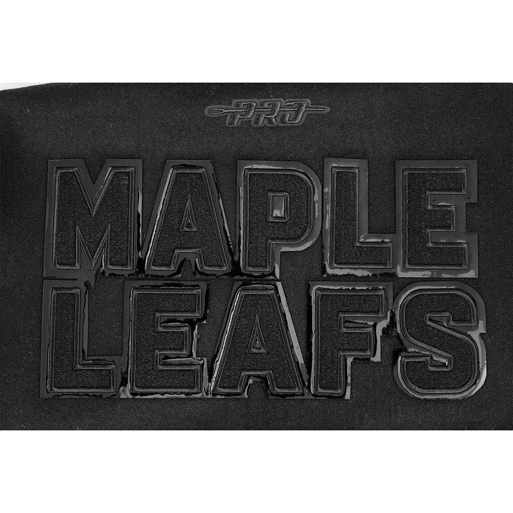 NHL TORONTO MAPLE LEAFS TRIPLE BLACK MEN'S WOOL VARSITY JACKET (TRIPLE BLACK) - Image 9