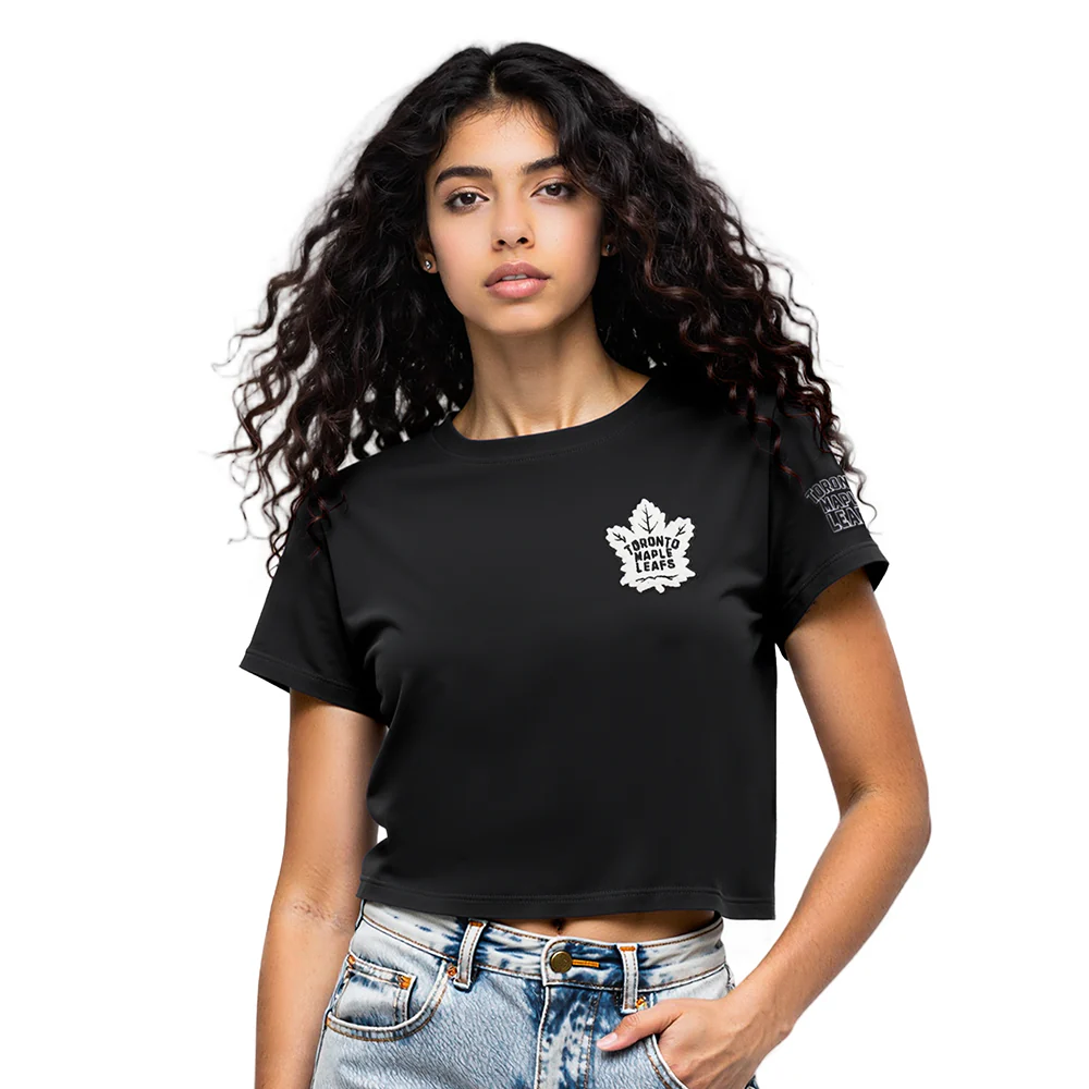 NHL TORONTO MAPLE LEAFS CLASSIC WOMEN'S SJ BOXY TEE (BLACK)