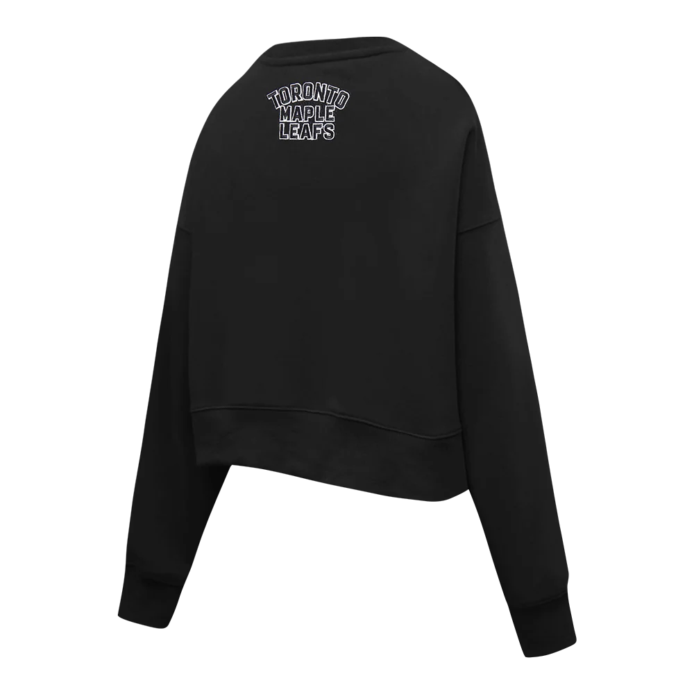 NHL TORONTO MAPLE LEAFS CLASSIC WOMEN'S FLC CREWNECK (BLACK) - Image 4