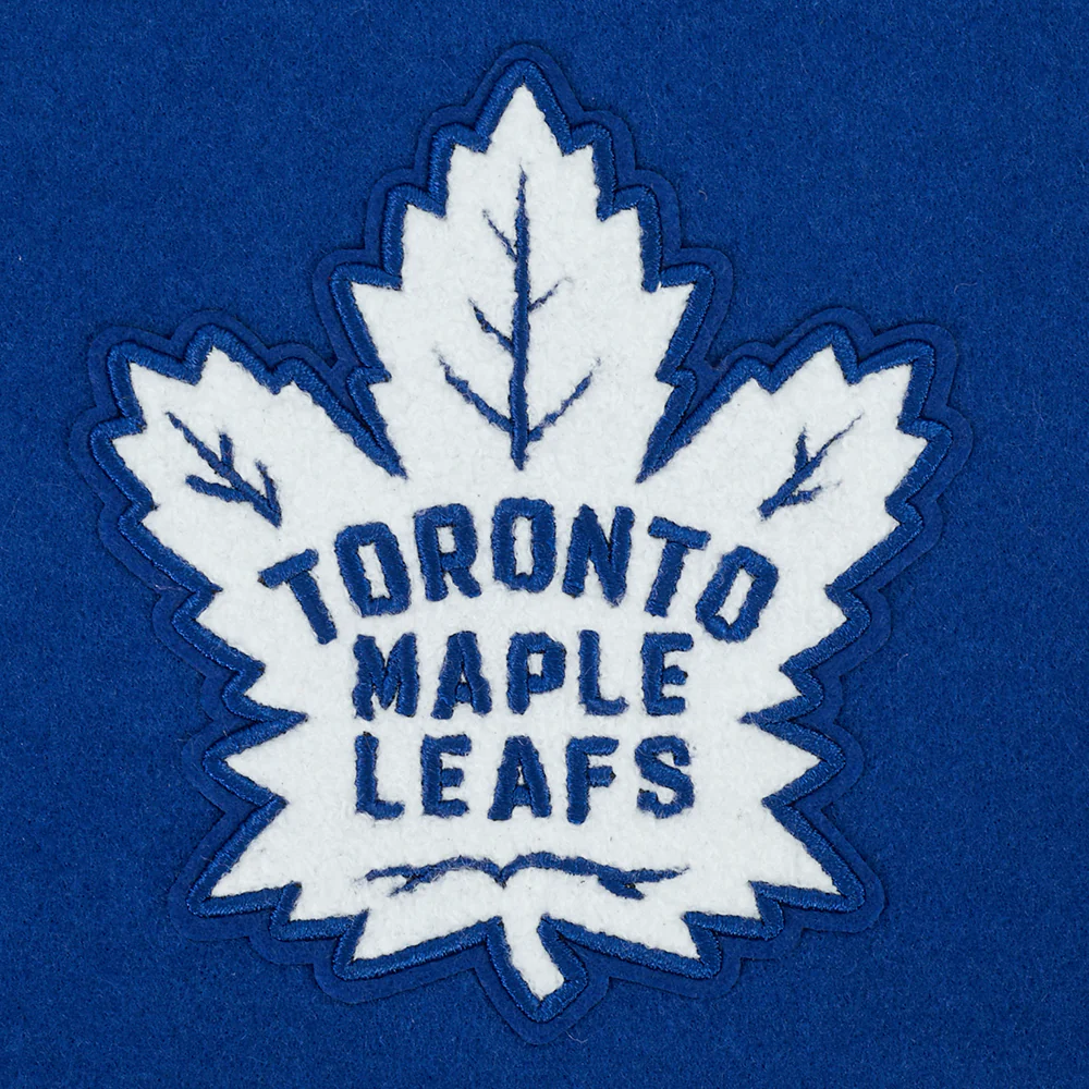 NHL TORONTO MAPLE LEAFS CLASSIC WOMEN'S WOOL VARSITY JACKET (DODGER BLUE/WHITE) - Image 5