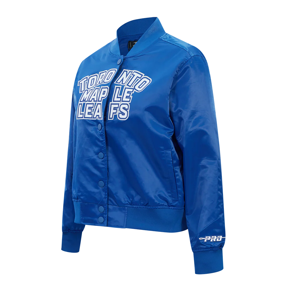 NHL TORONTO MAPLE LEAFS CLASSIC WOMEN'S SATIN JACKET (DODGER BLUE) - Image 3