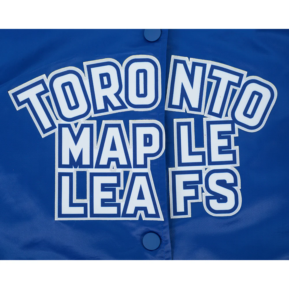 NHL TORONTO MAPLE LEAFS CLASSIC WOMEN'S SATIN JACKET (DODGER BLUE) - Image 5