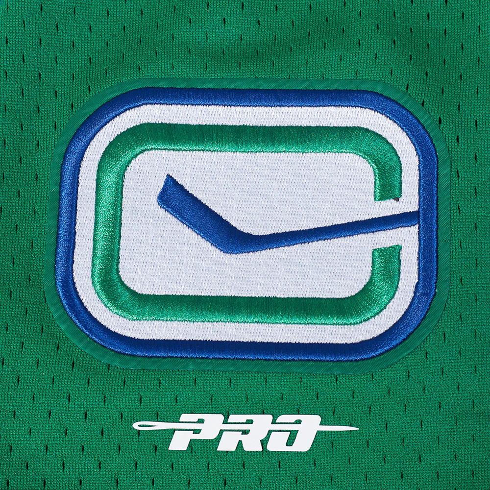 VANCOUVER CANUCKS CLASSIC MESH MEN'S BUTTON DOWN SHIRT (KELLY GREEN) - Image 8