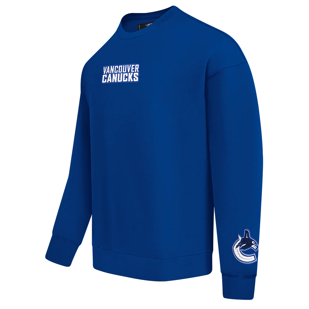 NHL VANCOUVER CANUCKS WINGSPAN MEN'S DROP SHOULDER FLC CREWNECK (DODGER BLUE) - Image 5