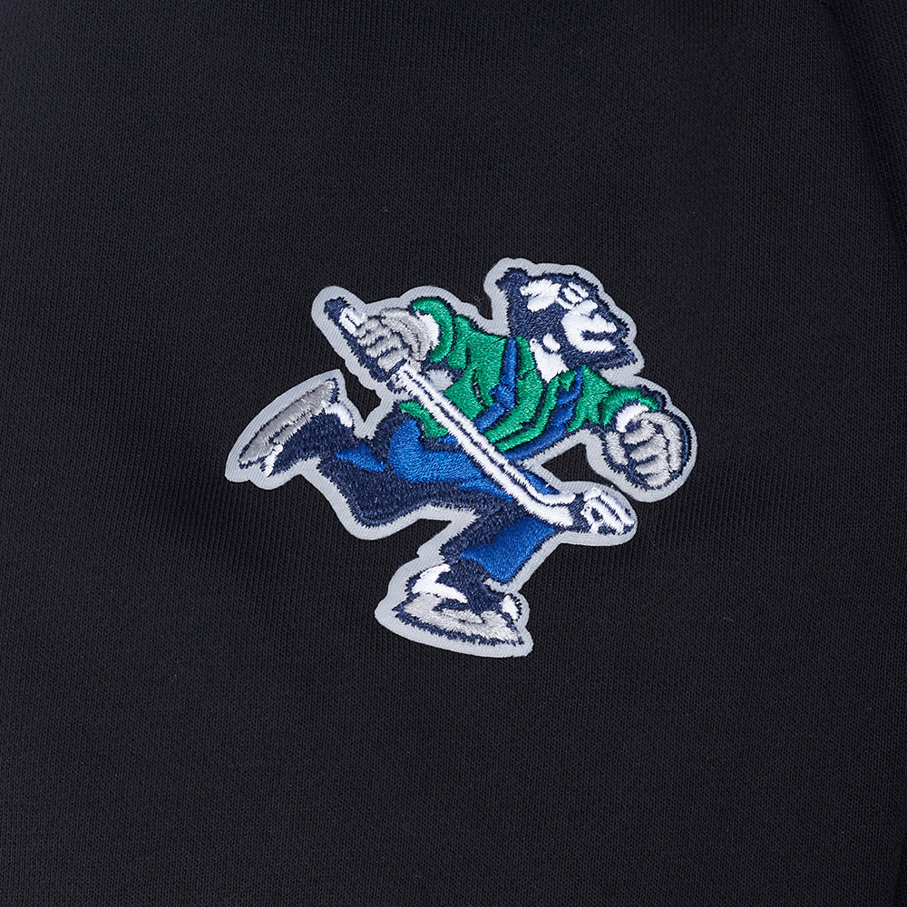 NHL VANCOUVER CANUCKS CLASSIC WOMEN'S FLC CROPPED PO HOODIE (BLACK) - Image 7