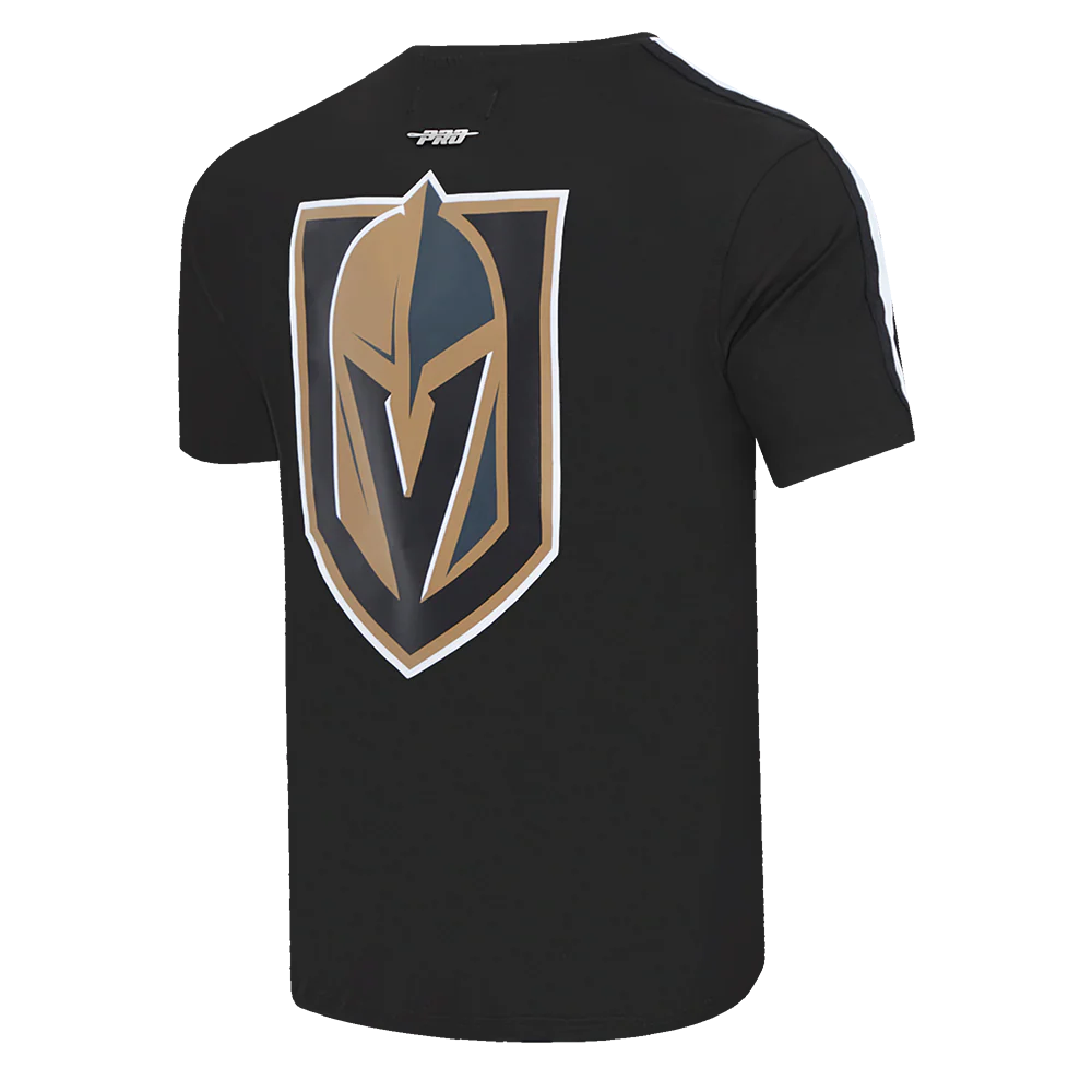NHL VEGAS GOLDEN KNIGHTS CLASSIC MESH MEN'S SINGLE JERSEY STRIPED TEE (BLACK) - Image 4