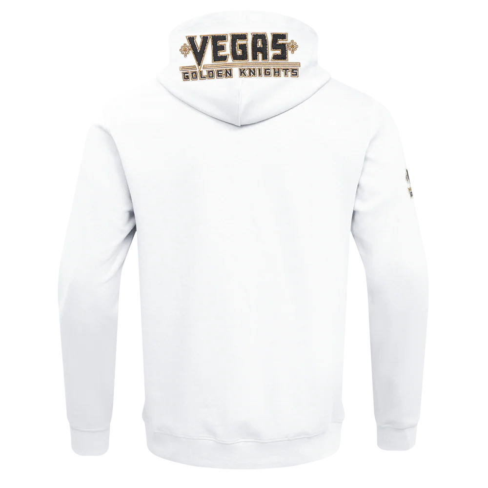 NHL VEGAS GOLDEN KNIGHTS CLASSIC CHENILLE MEN'S FULL ZIP PULLOVER HOODIE (WHITE) - Image 3