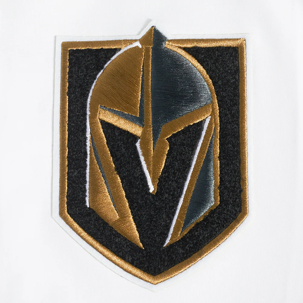 NHL VEGAS GOLDEN KNIGHTS CLASSIC CHENILLE MEN'S FULL ZIP PULLOVER HOODIE (WHITE) - Image 5