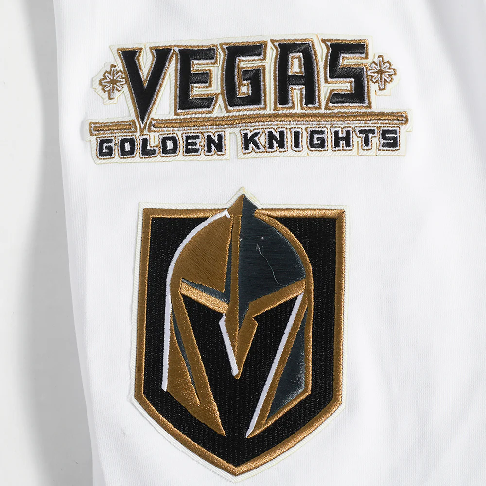NHL VEGAS GOLDEN KNIGHTS CLASSIC CHENILLE MEN'S FULL ZIP PULLOVER HOODIE (WHITE) - Image 7