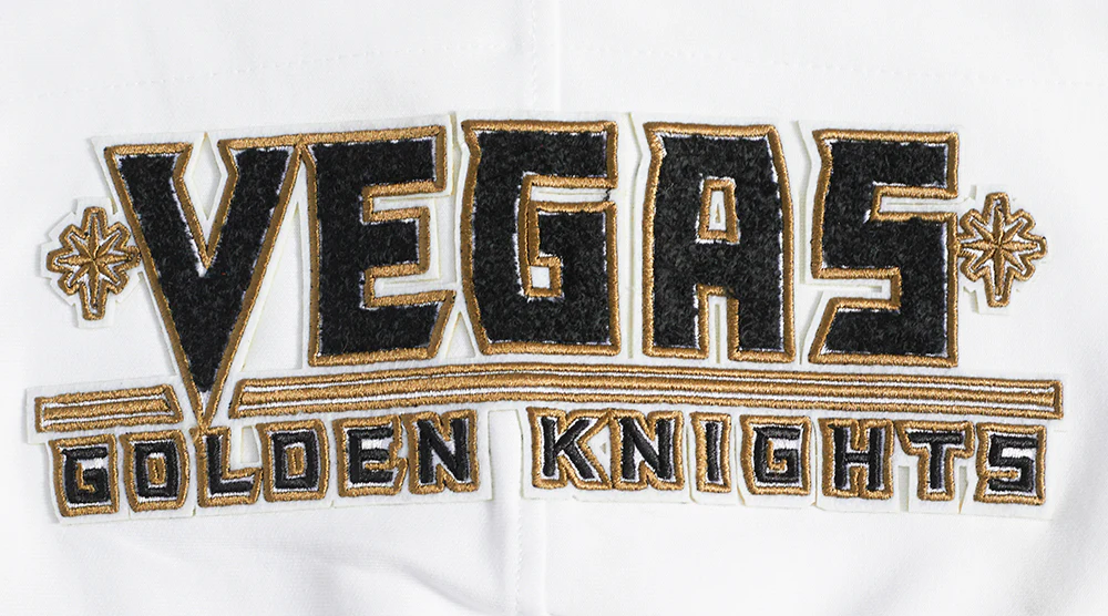 NHL VEGAS GOLDEN KNIGHTS CLASSIC CHENILLE MEN'S FULL ZIP PULLOVER HOODIE (WHITE) - Image 8