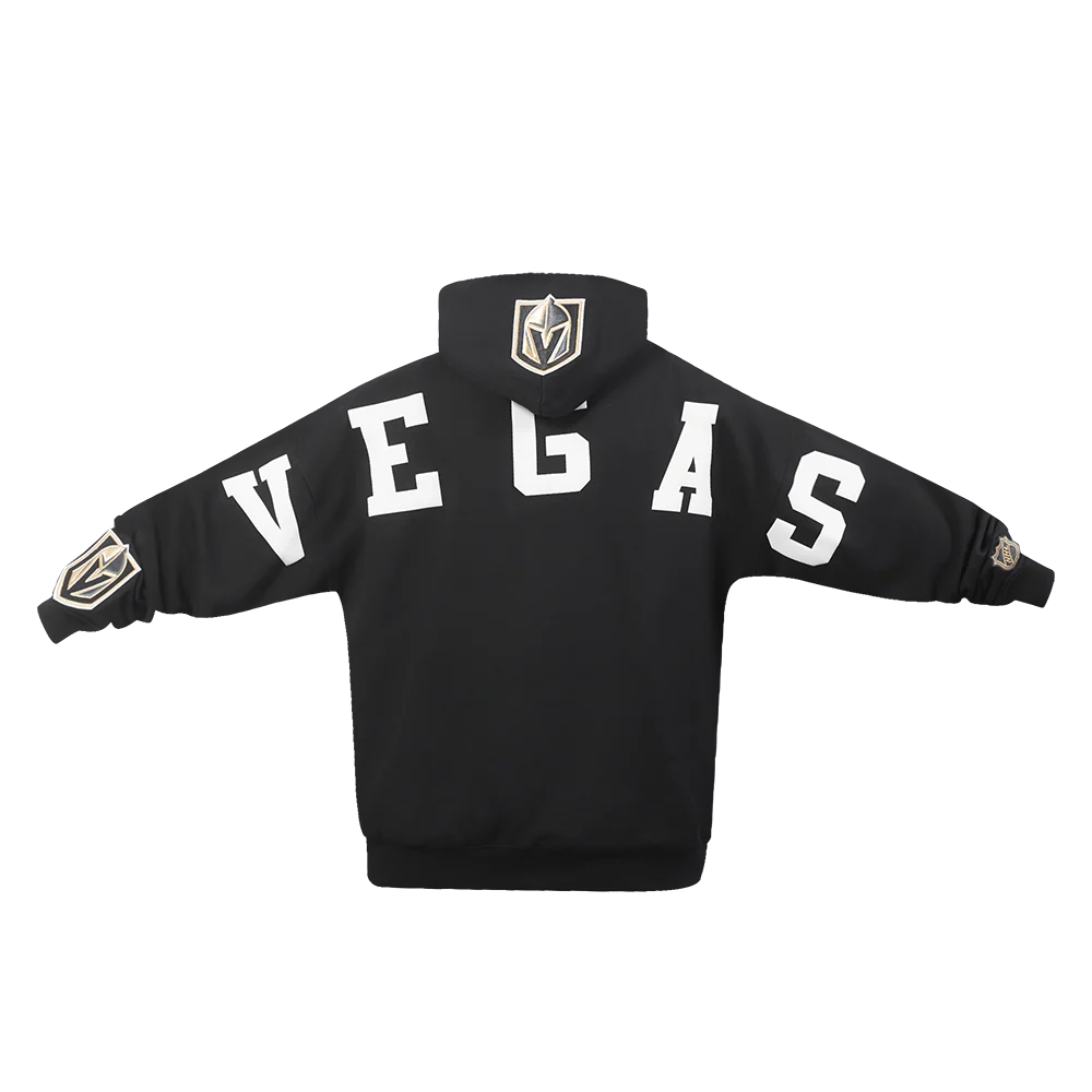NHL VEGAS GOLDEN KNIGHTS WINGSPAN MEN'S DROP SHOULDER FLEECE PULLOVER HOODIE (BLACK) - Image 3