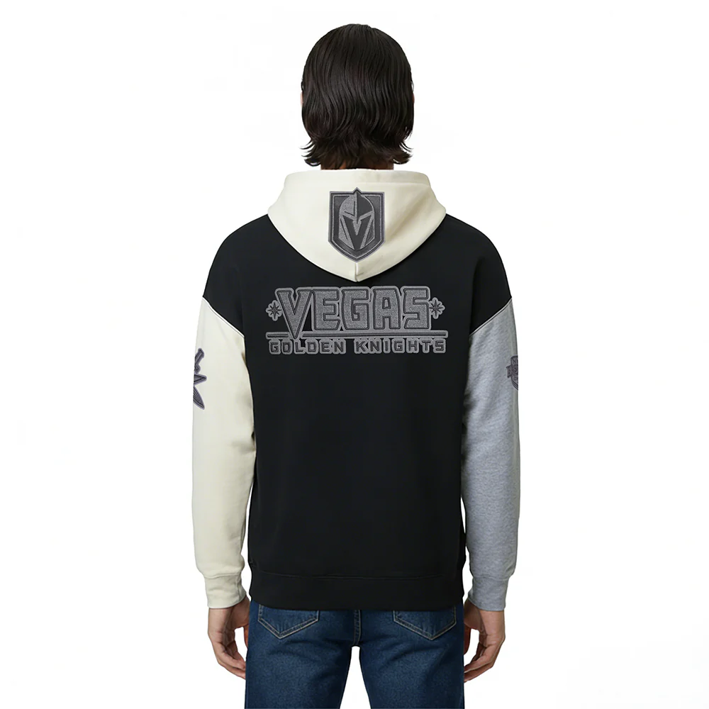 NHL VEGAS GOLDEN KNIGHTS REVERSE FRENCH TERRY MEN'S CB FLC PO HOODIE (BLACK/GRAY/EGGSHELL) - Image 2
