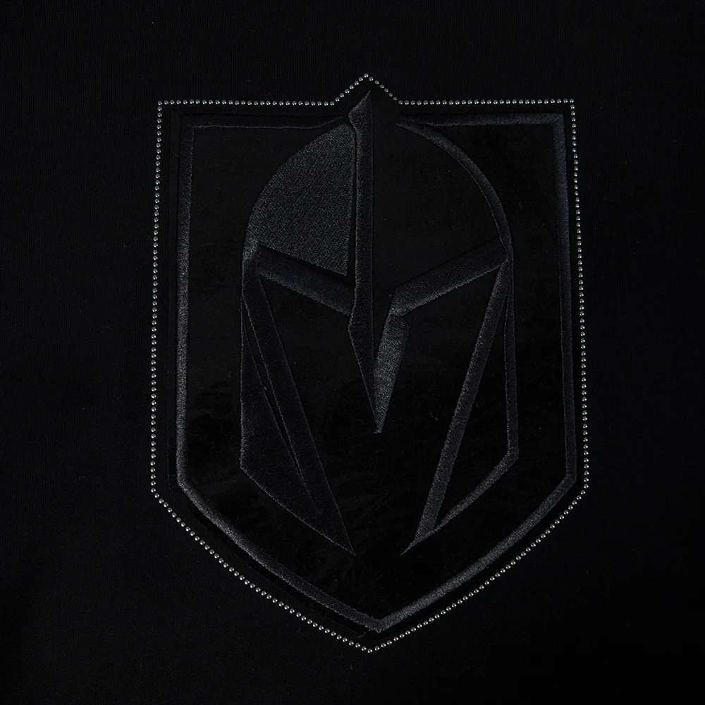 NHL VEGAS GOLDEN KNIGHTS BLACKOUT MEN'S DROP SHOULDER FLC PO HOODIE (BLACK) - Image 5