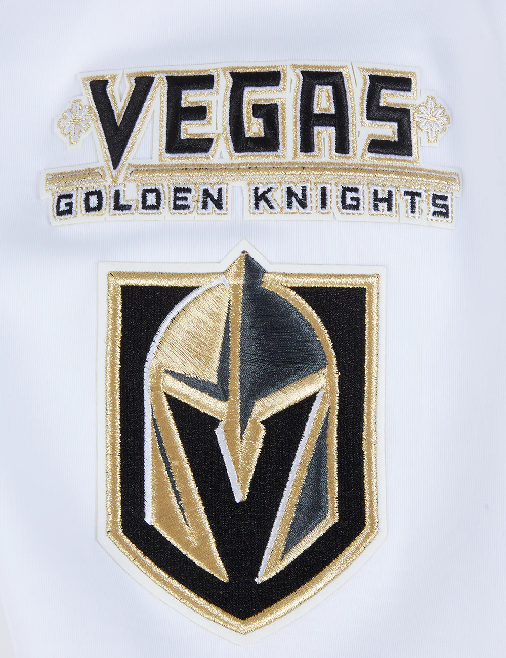 NHL VEGAS GOLDEN KNIGHTS CLASSIC CHENILLE MEN'S DOUBLE KNIT TRACK JACKET (WHITE/BLACK) - Image 6