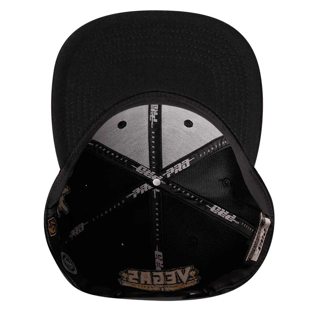 NHL VEGAS GOLDEN KNIGHTS BLACK & GOLD WOOL SNAPBACK HAT (BLACK) - Image 6