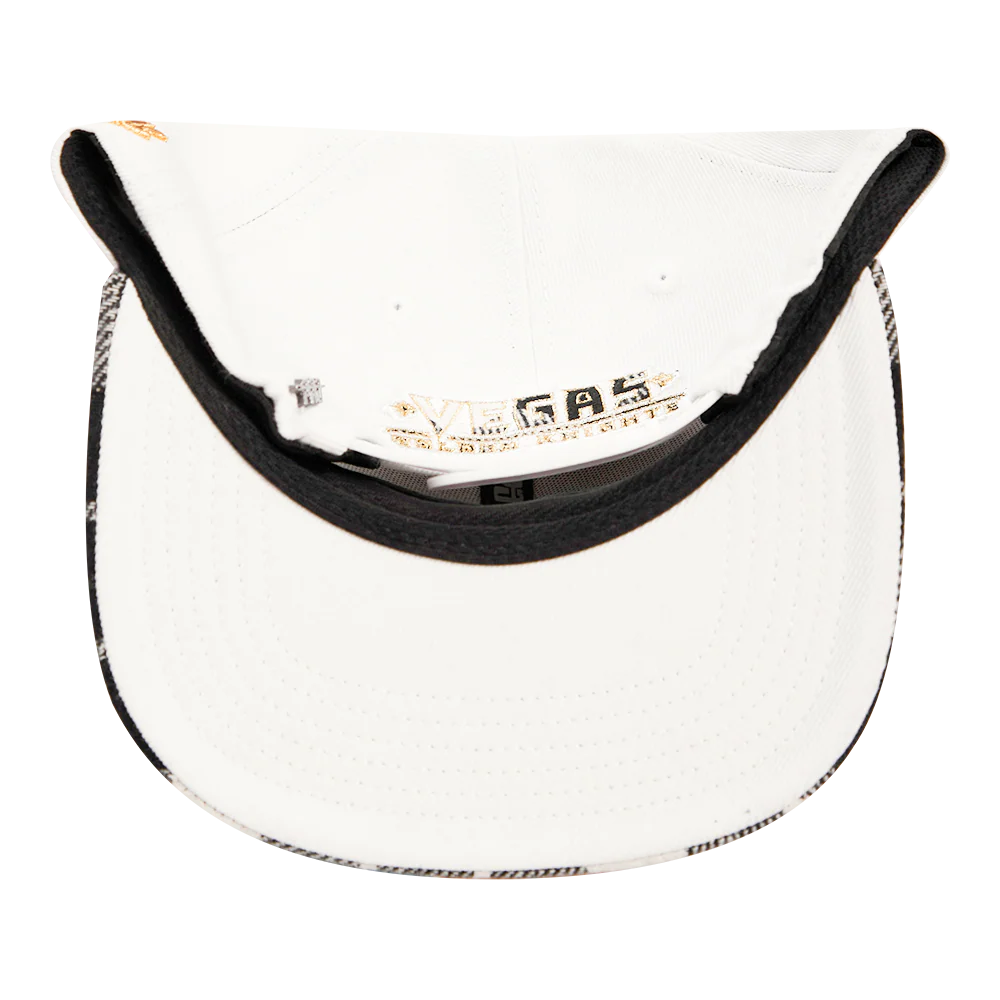NHL VEGAS GOLDEN KNIGHTS PRO PREP PLAID BRIM WOOL SNAPBACK HAT (WHITE) - Image 7