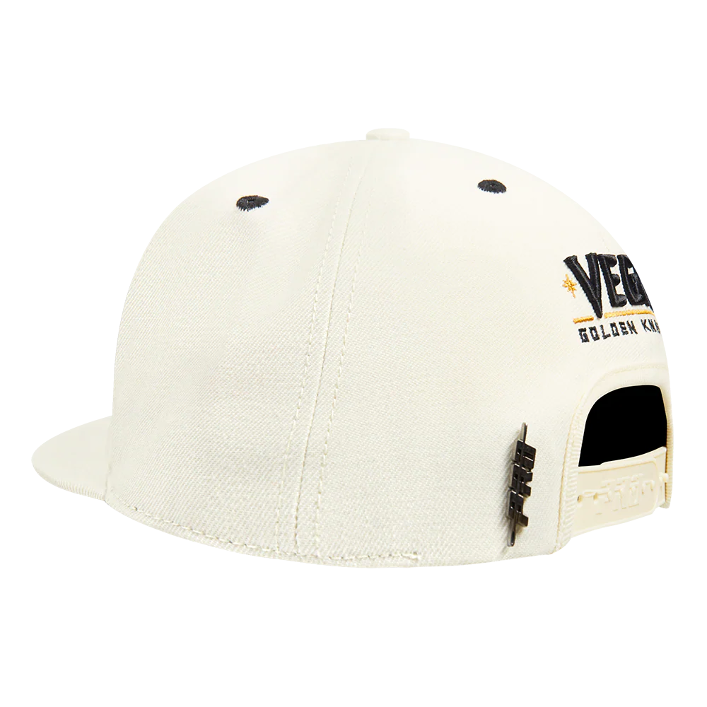 NHL VEGAS GOLDEN KNIGHTS RETRO CLASSIC UNISEX WORDMARK LOGO WOOL SNAPBACK (EGGSHELL) - Image 4