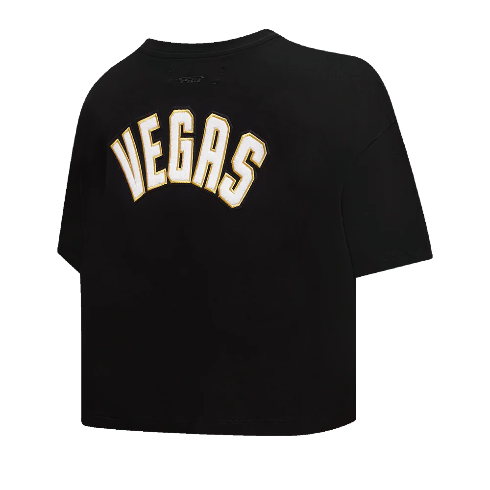 NHL VEGAS GOLDEN KNIGHTS CLASSIC WOMEN'S SINGLE JERSEY BOXY TEE (BLACK) - Image 3