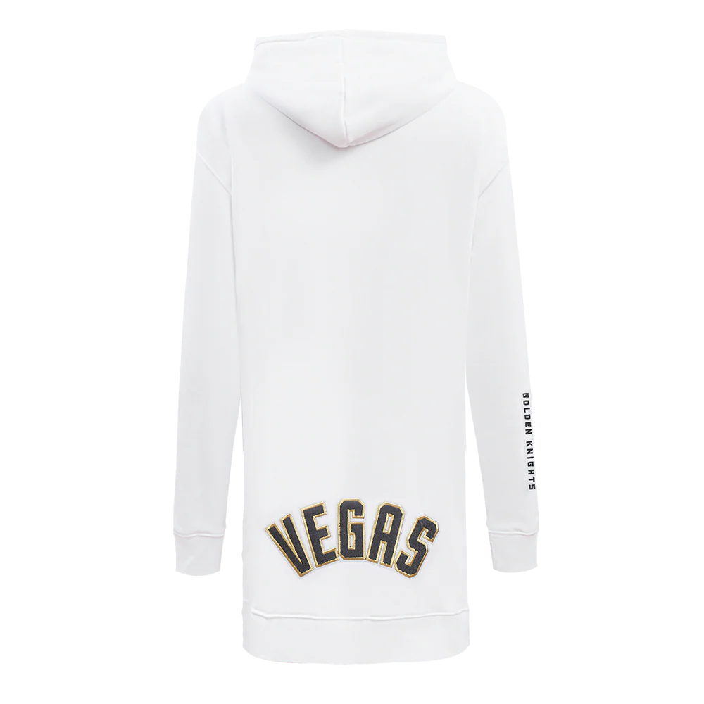 NHL VEGAS GOLDEN KNIGHTS CLASSIC WOMEN'S FLEECE HOODIE DRESS (WHITE) - Image 3