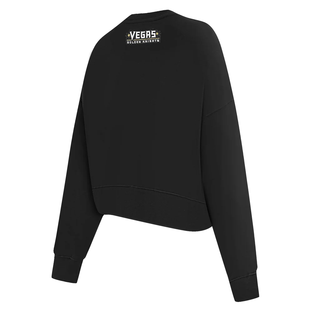 NHL VEGAS GOLDEN KNIGHTS CLASSIC WOMEN'S FLEECE CREWNECK (BLACK) - Image 4