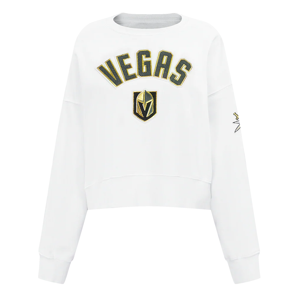 NHL VEGAS GOLDEN KNIGHTS CLASSIC WOMEN'S FLEECE CREWNECK (WHITE)