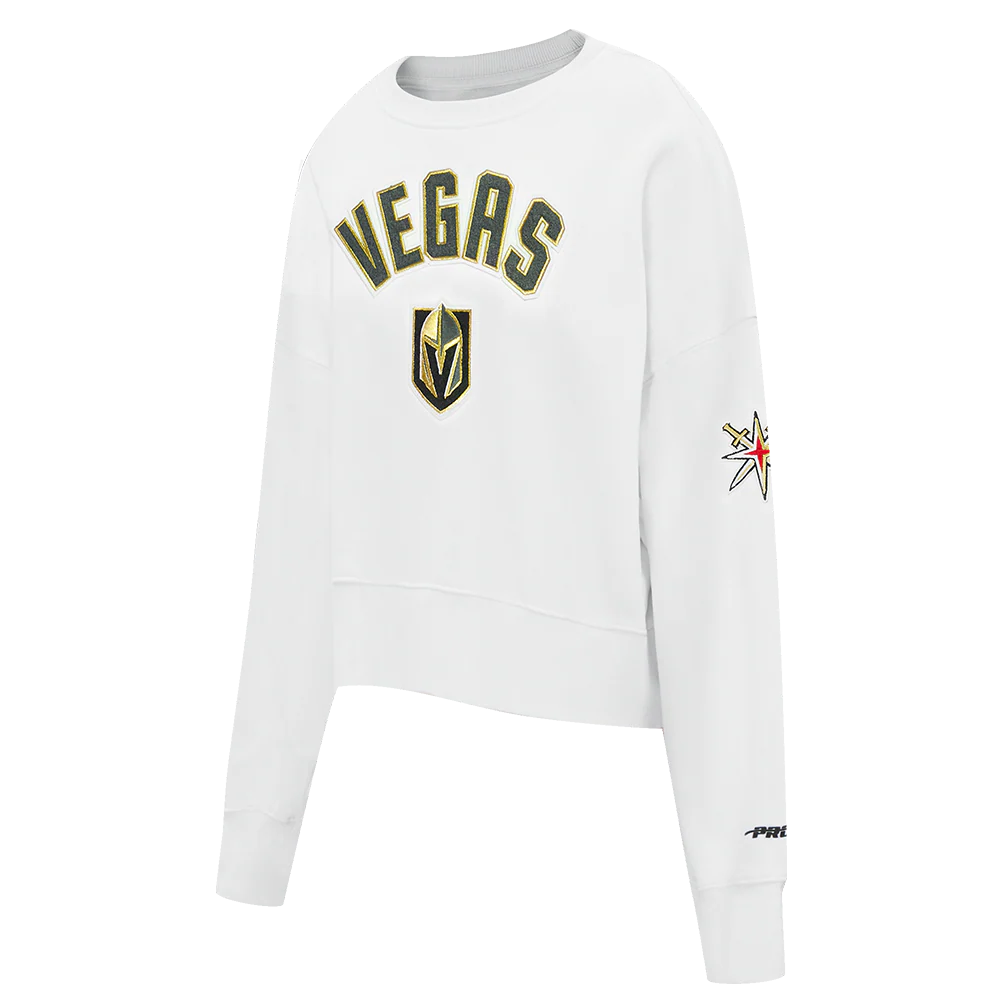 NHL VEGAS GOLDEN KNIGHTS CLASSIC WOMEN'S FLEECE CREWNECK (WHITE) - Image 2