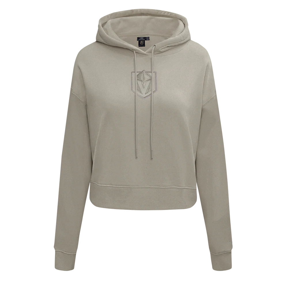 NHL VEGAS GOLDEN KNIGHTS NEUTRAL WOMEN'S CROPPED PULLOVER HOODIE (TAUPE)