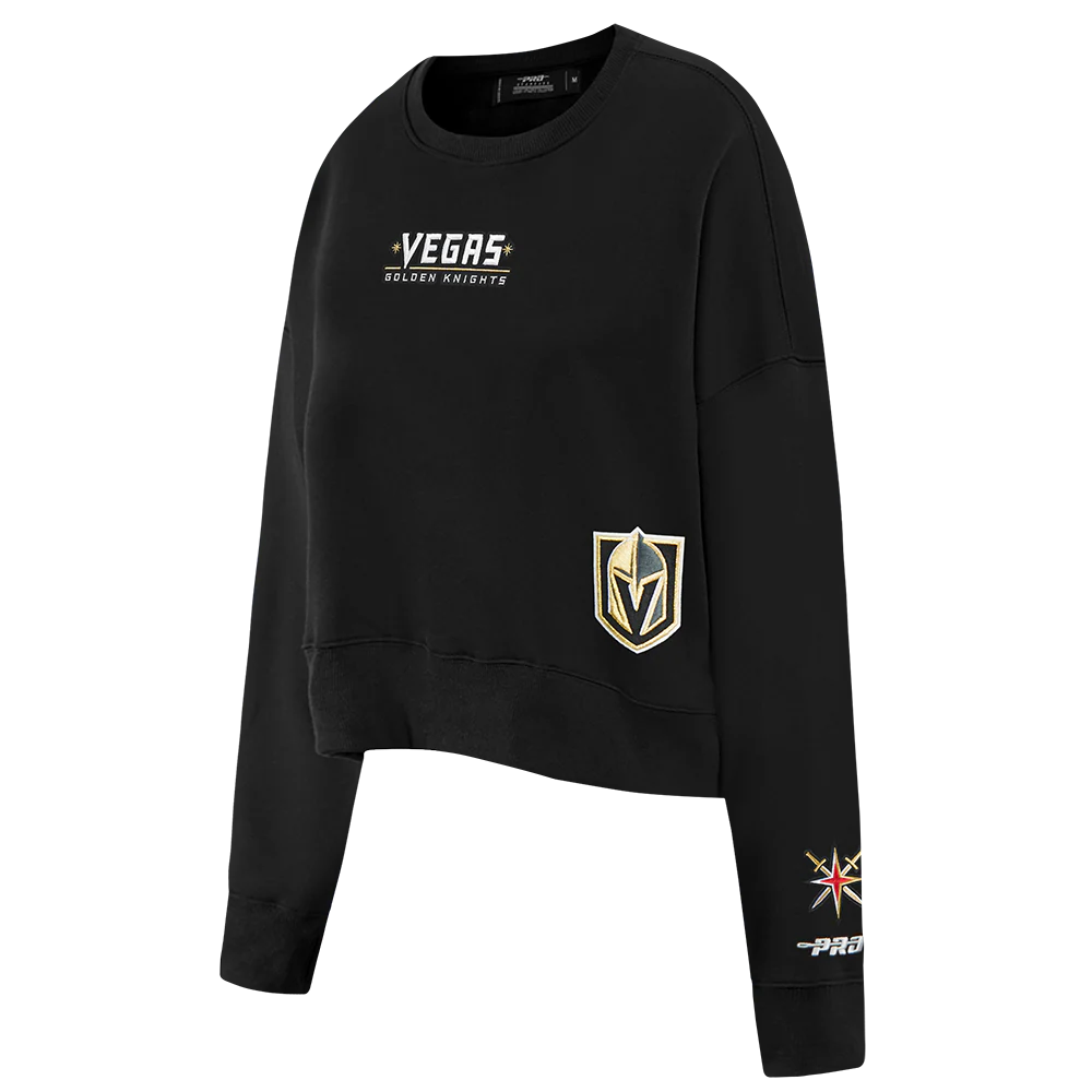 NHL VEGAS GOLDEN KNIGHTS WINGSPAN WOMEN'S FLC CREWNECK (BLACK) - Image 3