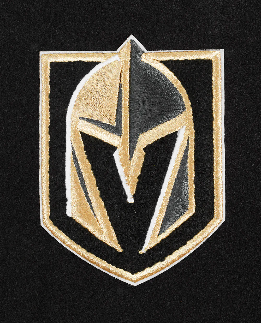 NHL VEGAS GOLDEN KNIGHTS SCRIPT TAIL WOMEN'S WOOL VARSITY JACKET (BLACK/GRAY) - Image 5