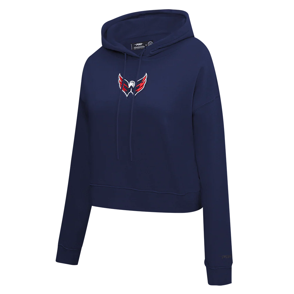 NHL WASHINGTON CAPITALS CLASSIC WOMEN'S FLC CROPPED PO HOODIE (MIDNIGHT NAVY) - Image 2