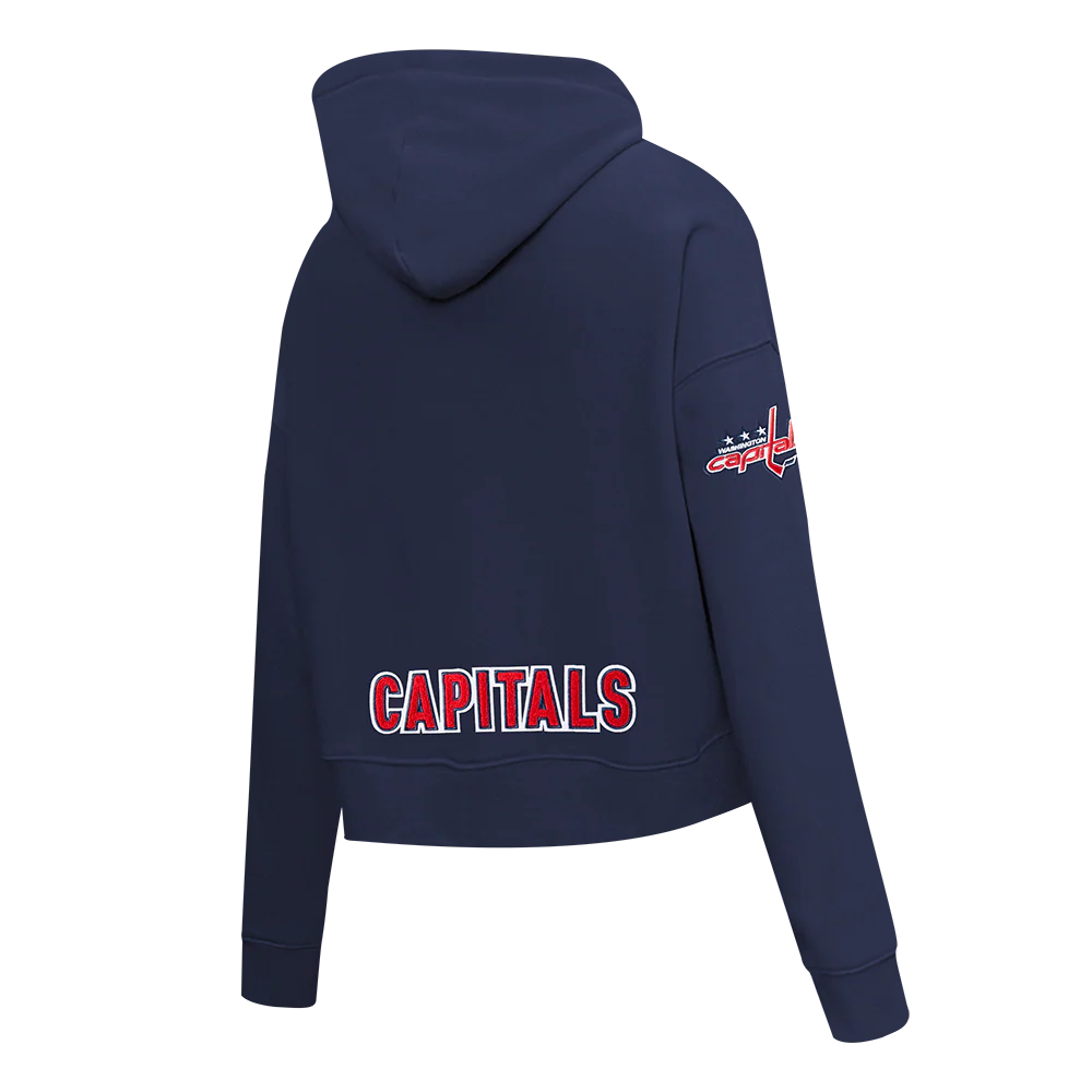 NHL WASHINGTON CAPITALS CLASSIC WOMEN'S FLC CROPPED PO HOODIE (MIDNIGHT NAVY) - Image 4