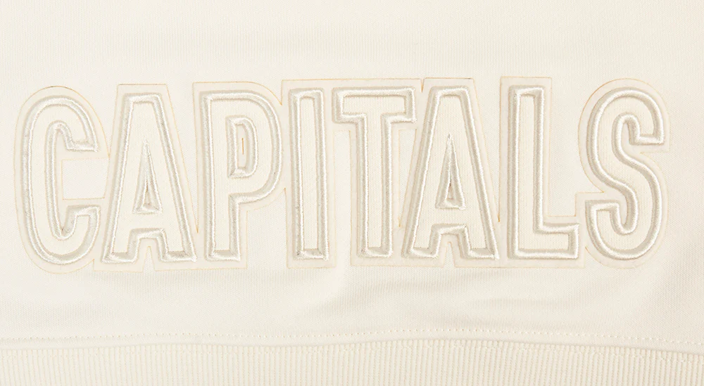 NHL WASHINGTON CAPITALS NEUTRAL WOMEN'S CROPPED PULLOVER HOODIE (EGGSHELL) - Image 6