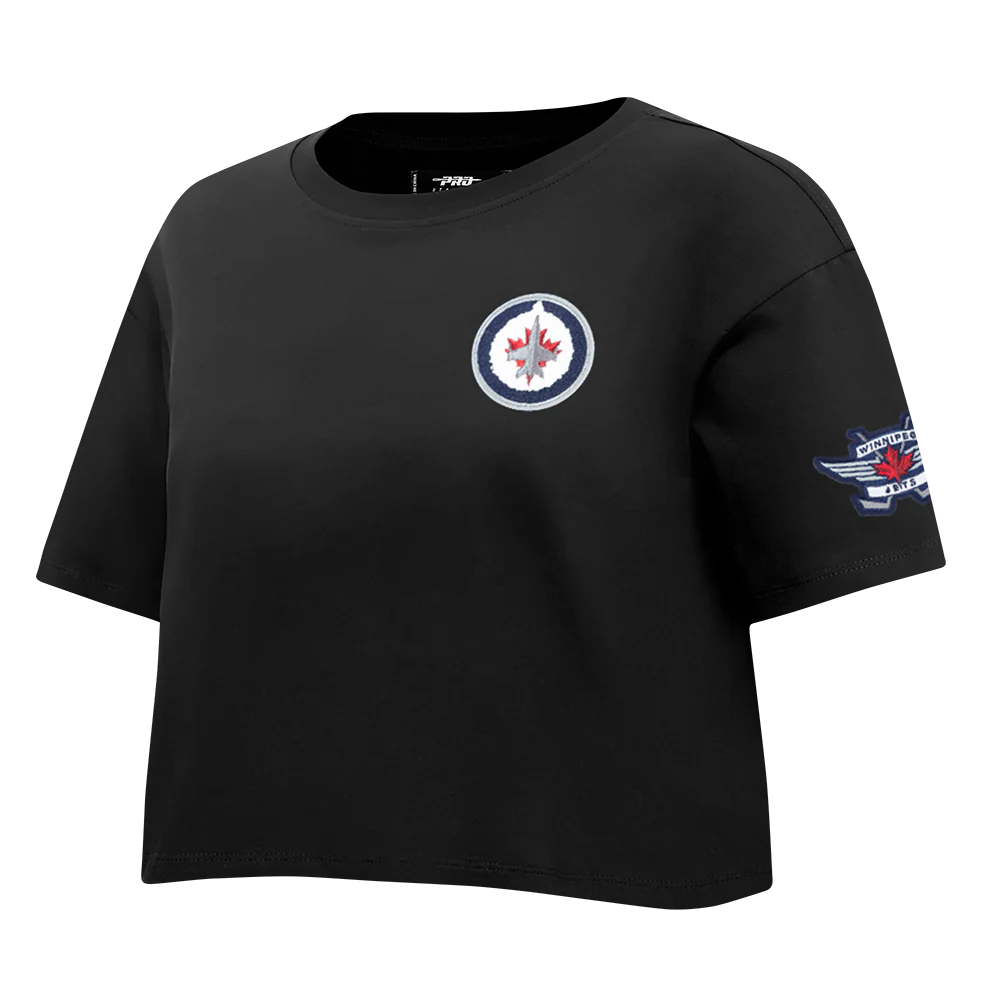 NHL WINNIPEG JETS CLASSIC WOMEN'S SJ BOXY TEE (BLACK) - Image 3