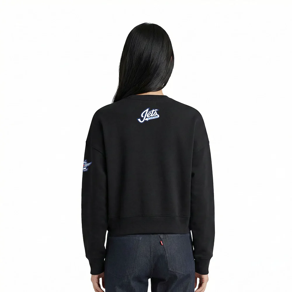 NHL WINNIPEG JETS CLASSIC WOMEN'S FLC CREWNECK (BLACK) - Image 2