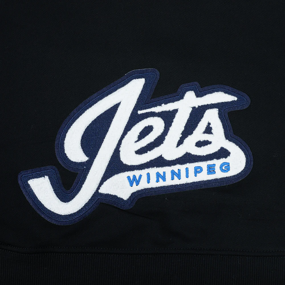 NHL WINNIPEG JETS CLASSIC WOMEN'S FLC CROPPED PO HOODIE (BLACK) - Image 6