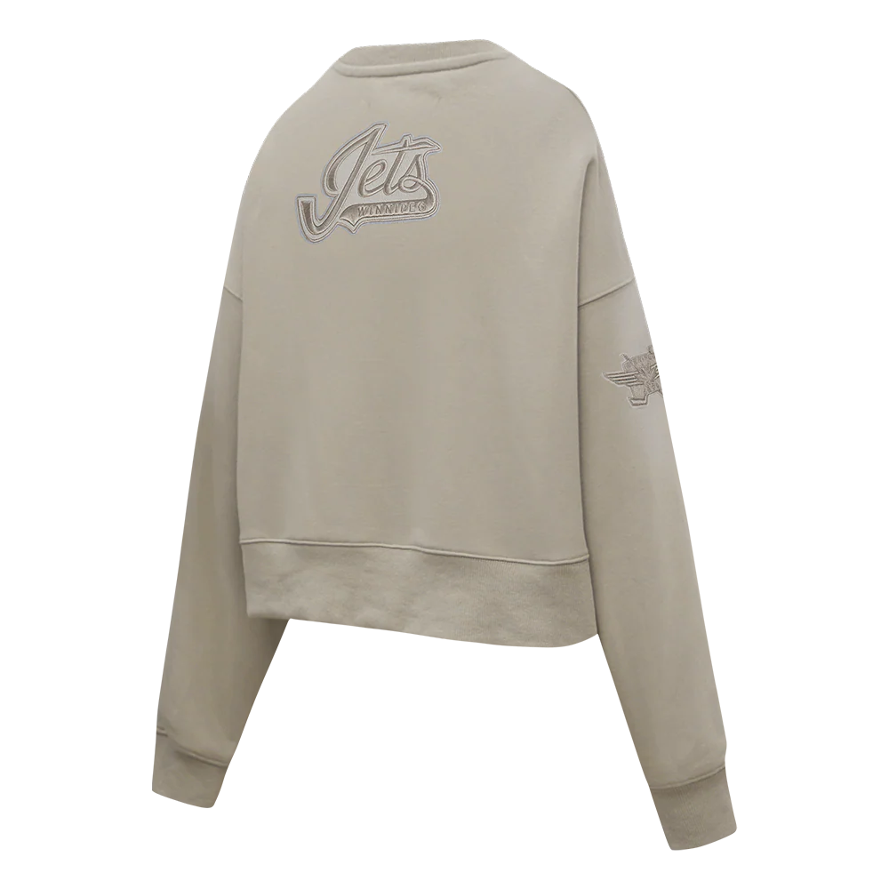 NHL WINNIPEG JETS NEUTRAL WOMEN'S FLC CREWNECK (TAUPE) - Image 4