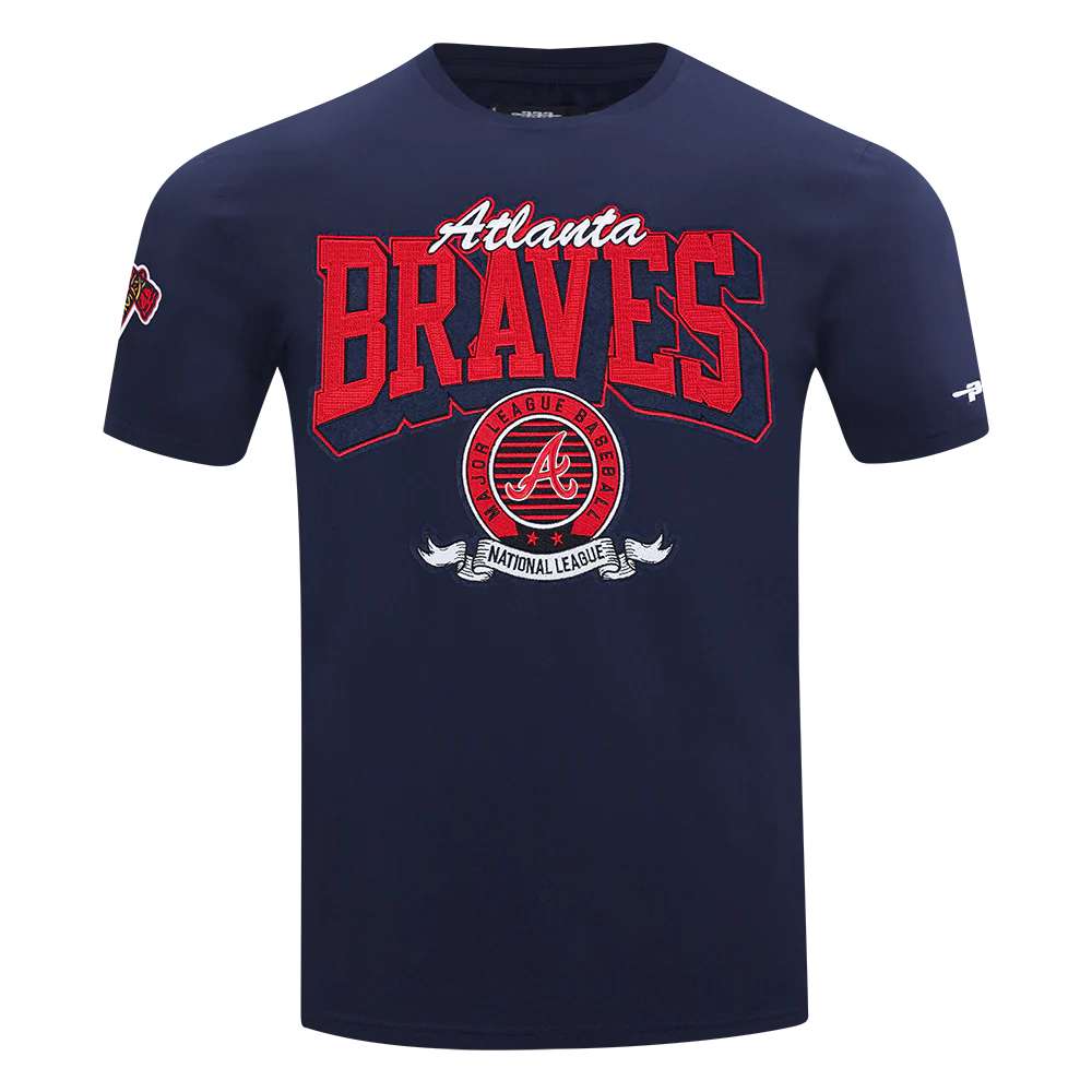 MLB ATLANTA BRAVES TEAM BADGE MEN'S WM SJ TEE (MIDNIGHT NAVY)