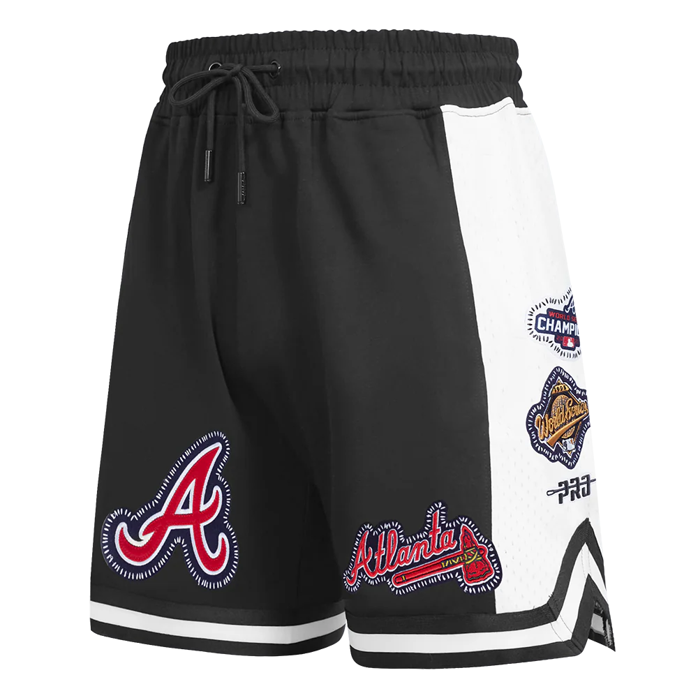 MLB ATLANTA BRAVES DIY PICK STITCH MEN'S DOUBLE KNIT 2.0 SHORT (BLACK) - Image 7