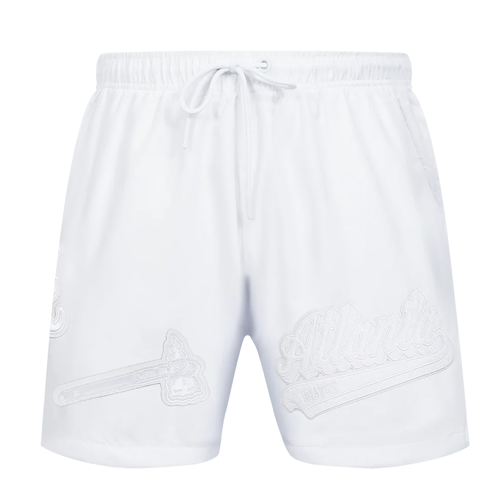 MLB ATLANTA BRAVES WHITE OUT MEN'S WOVEN SHORT (WHITE) - Image 2