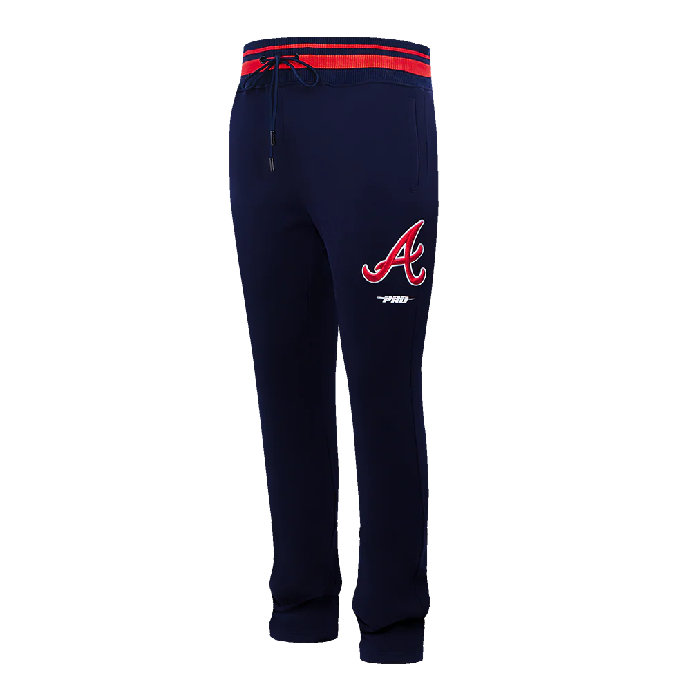 MLB ATLANTA BRAVES SCRIPT TAIL MEN'S RIB FLEECE SWEATPANT (MIDNIGHT NAVY/RED/MIDNIGHT NAVY) - Image 9