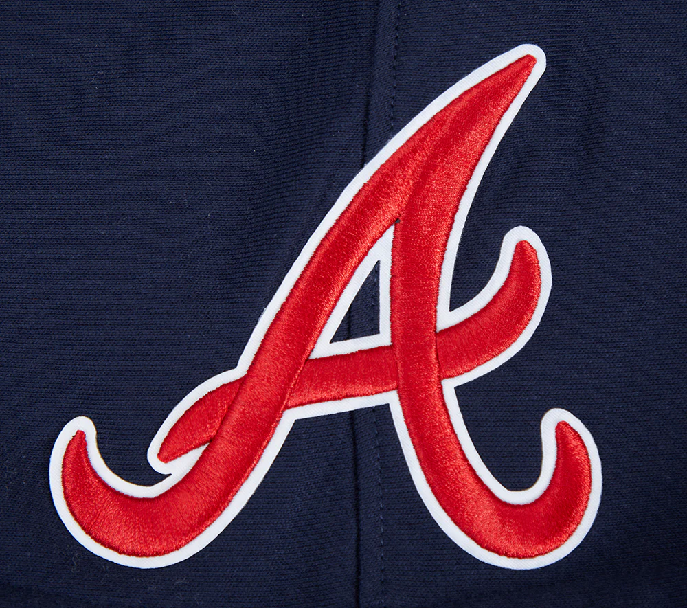 MLB ATLANTA BRAVES SCRIPT TAIL MEN'S RIB FLEECE PULLOVER HOODIE (MIDNIGHT NAVY/RED/MIDNIGHT NAVY) - Image 8