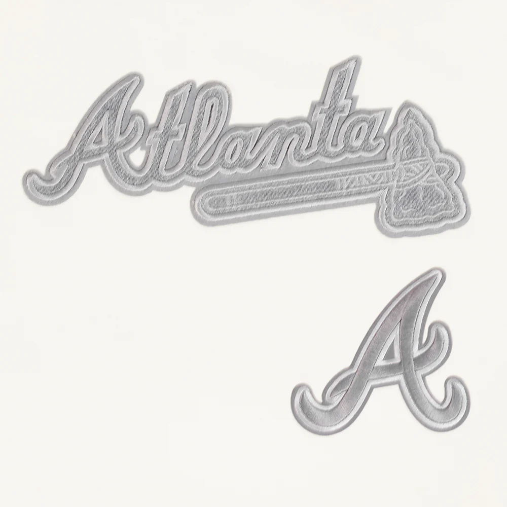 MLB ATLANTA BRAVES REVERSE FRENCH TERRY MEN'S DROP SHOULDER FLEECE CREWNECK (EGGSHELL) - Image 11