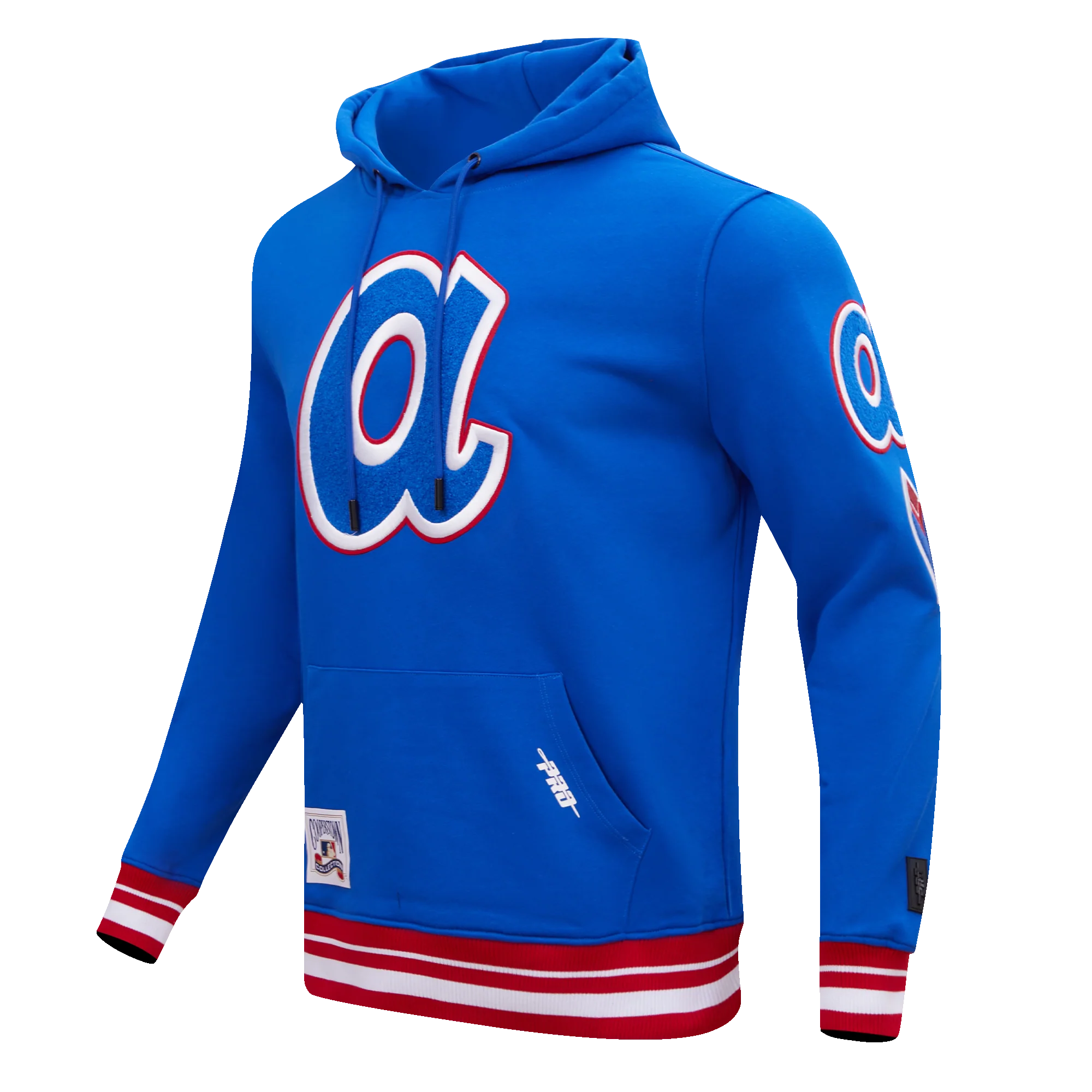 MLB ATLANTA BRAVES RETRO CLASSIC MEN'S PULLOVER HOODIE (ROYAL/RED) - Image 3